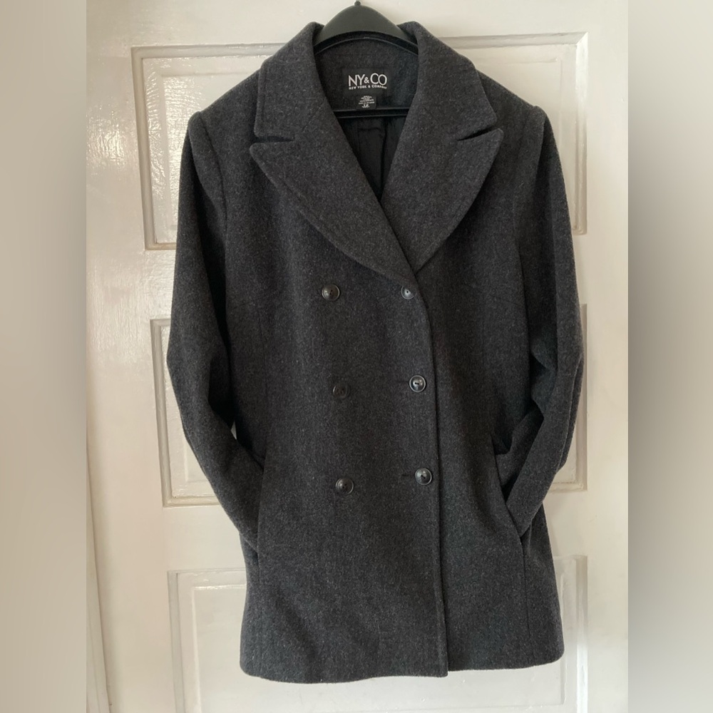 New York & Company Charcoal Peacoat